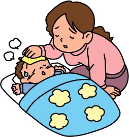 caring clipart sick child