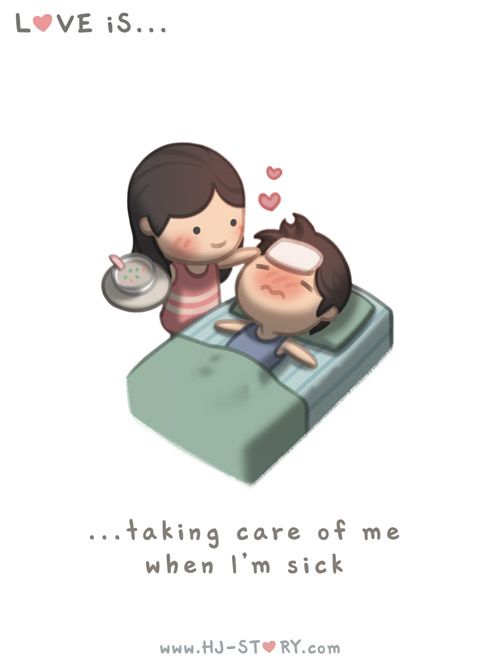 caring clipart sick child