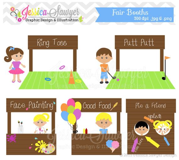 Fair clipart school fair. Instant download booth clip