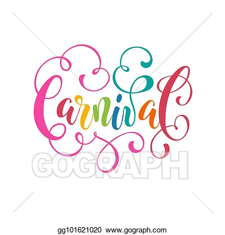 Vector art wording isolated. Carnival clipart drawing