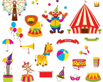 Carnival clipart logo. Circus etsy 