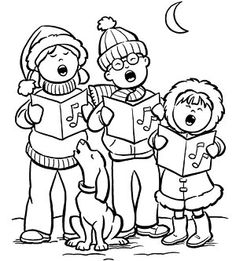 Free christmas cliparts carolers. Caroling clipart black and white