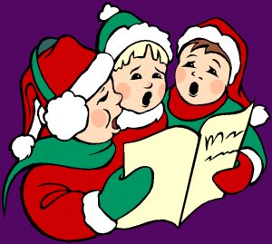 Christmas clip art look. Caroling clipart carol singer
