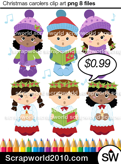 caroling clipart christmas
