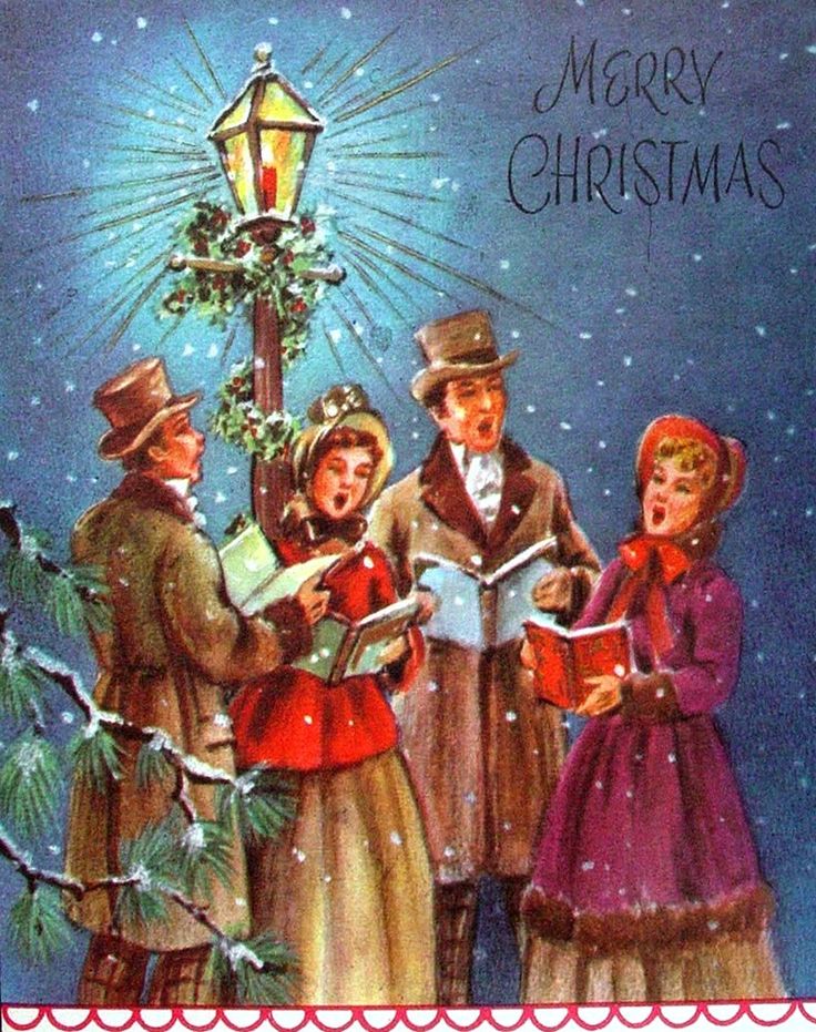 Caroling christmas light post