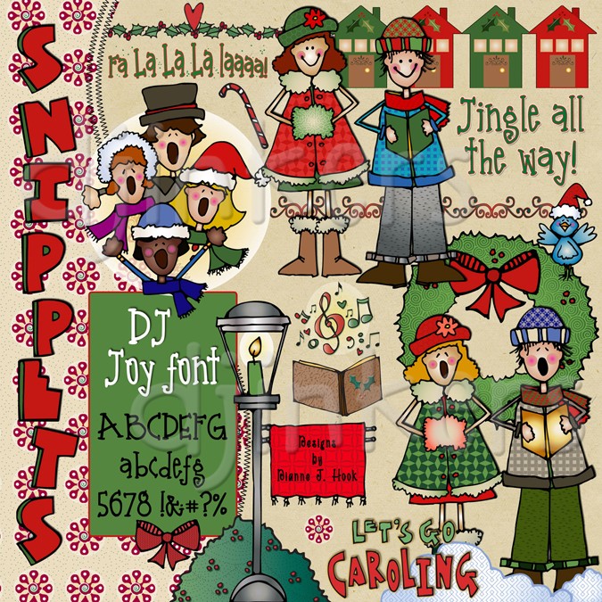 Caroling clipart holiday. Festive clip art snippets