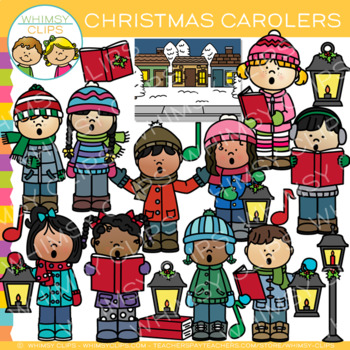 Caroling clipart music. Christmas carolers clip art