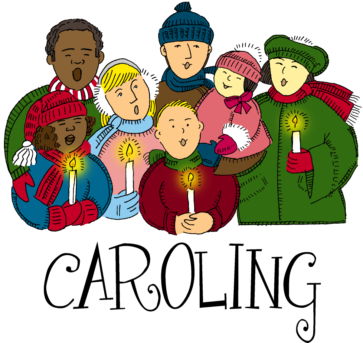 Everyone invited to go. Caroling clipart school