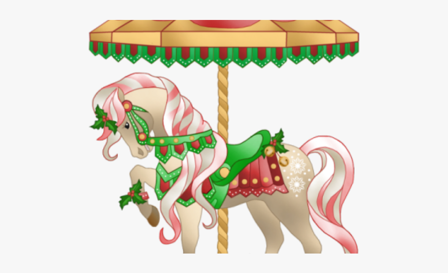 Carousel clipart baby carousel. Christmas horse transparent cartoon