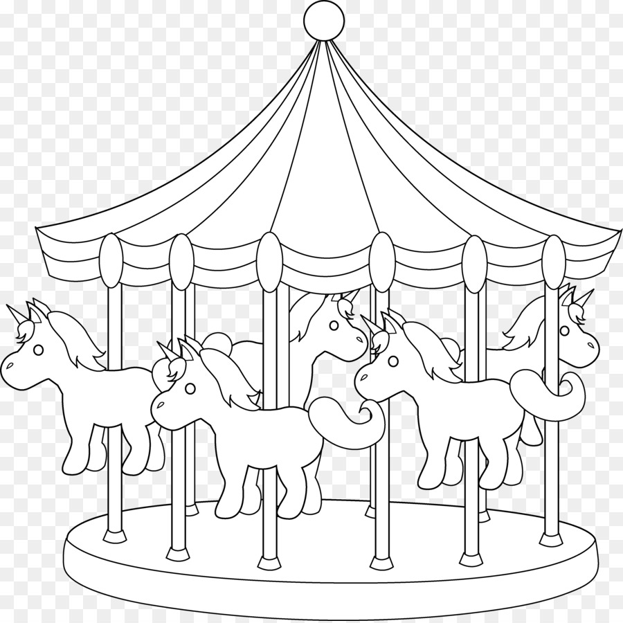 carousel clipart black and white