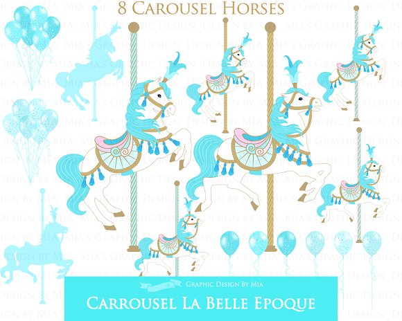 carousel clipart blue