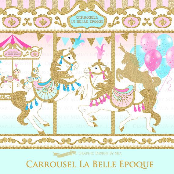 Merry go round gold. Carousel clipart carrousel