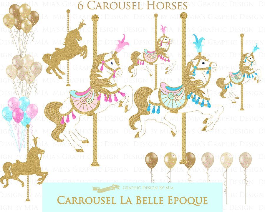 Carousel clipart carrousel. Gold pattern ad clip