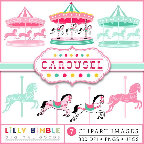 carousel clipart colorful