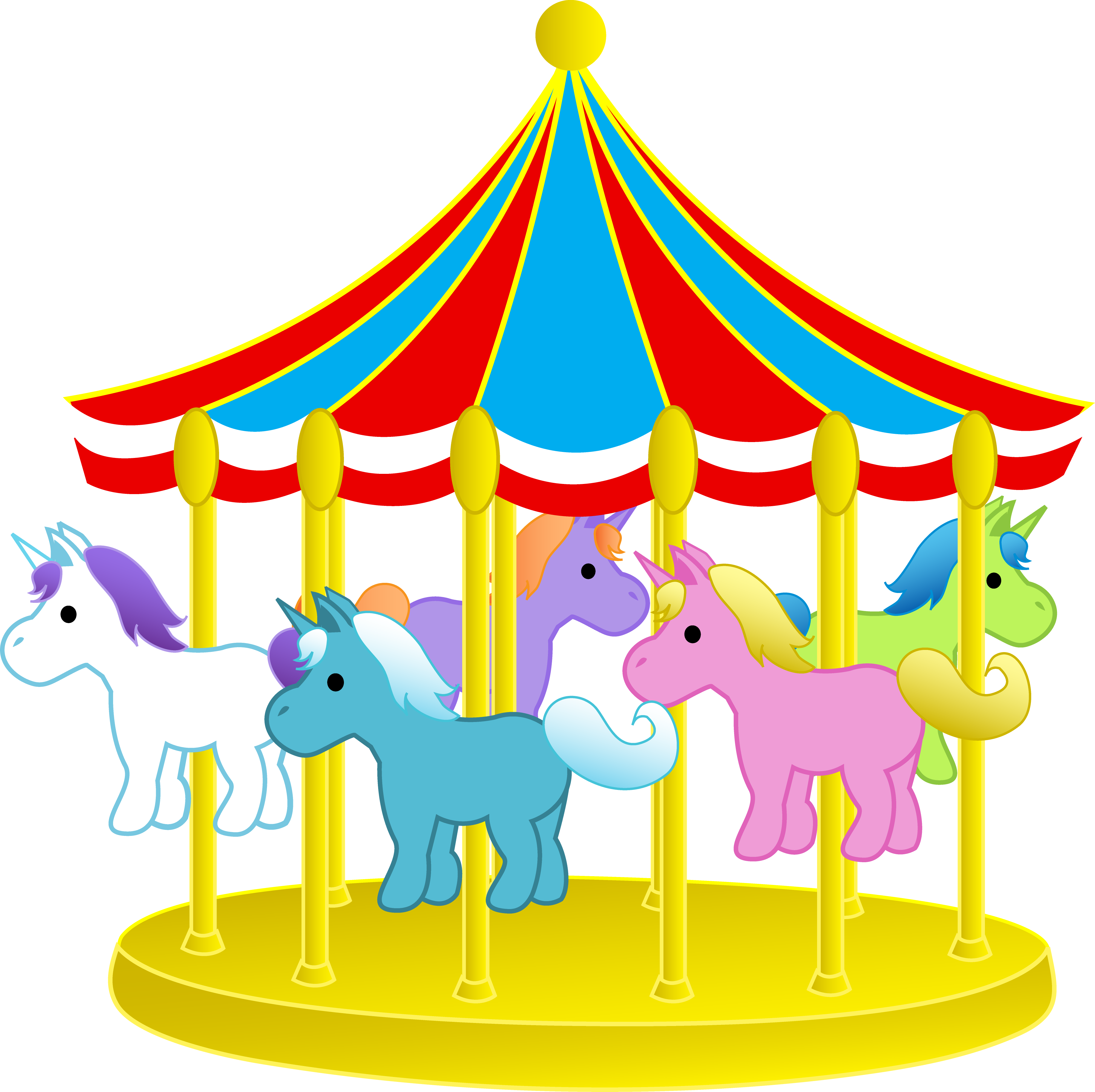 Volunteering clipart carnival. Cute carousel with ponies
