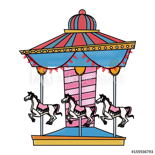 Carousel clipart fairground. Ride x free clip