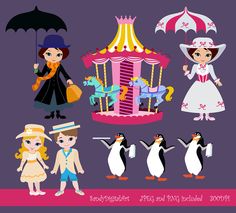 Carousel clipart mary poppins carousel. Printables this download is