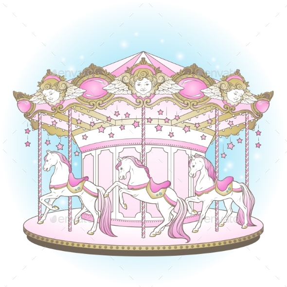 Design for kids by. Carousel clipart merry go round