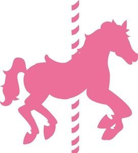 Carousel clipart pink. Horse image in silhouette