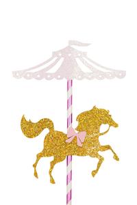 carousel clipart pink gold