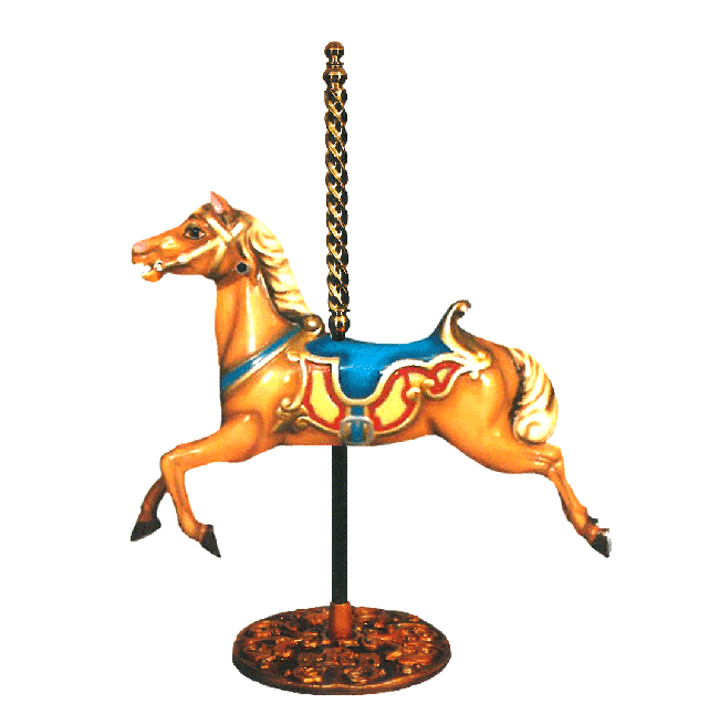 Genuine junior horses with. Carousel clipart pole