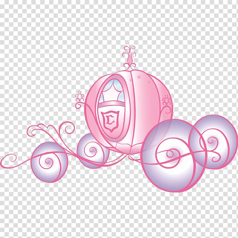 Pink illustration wall decal. Carriage clipart carousel