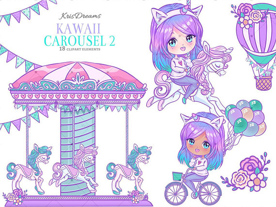 carousel clipart purple