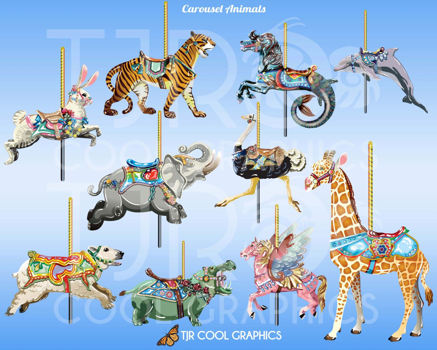carousel clipart tiger