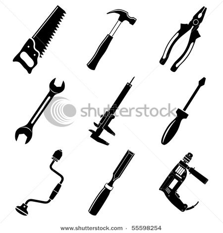 Carpentry clipart hand tool. Silhouettes google search vectors