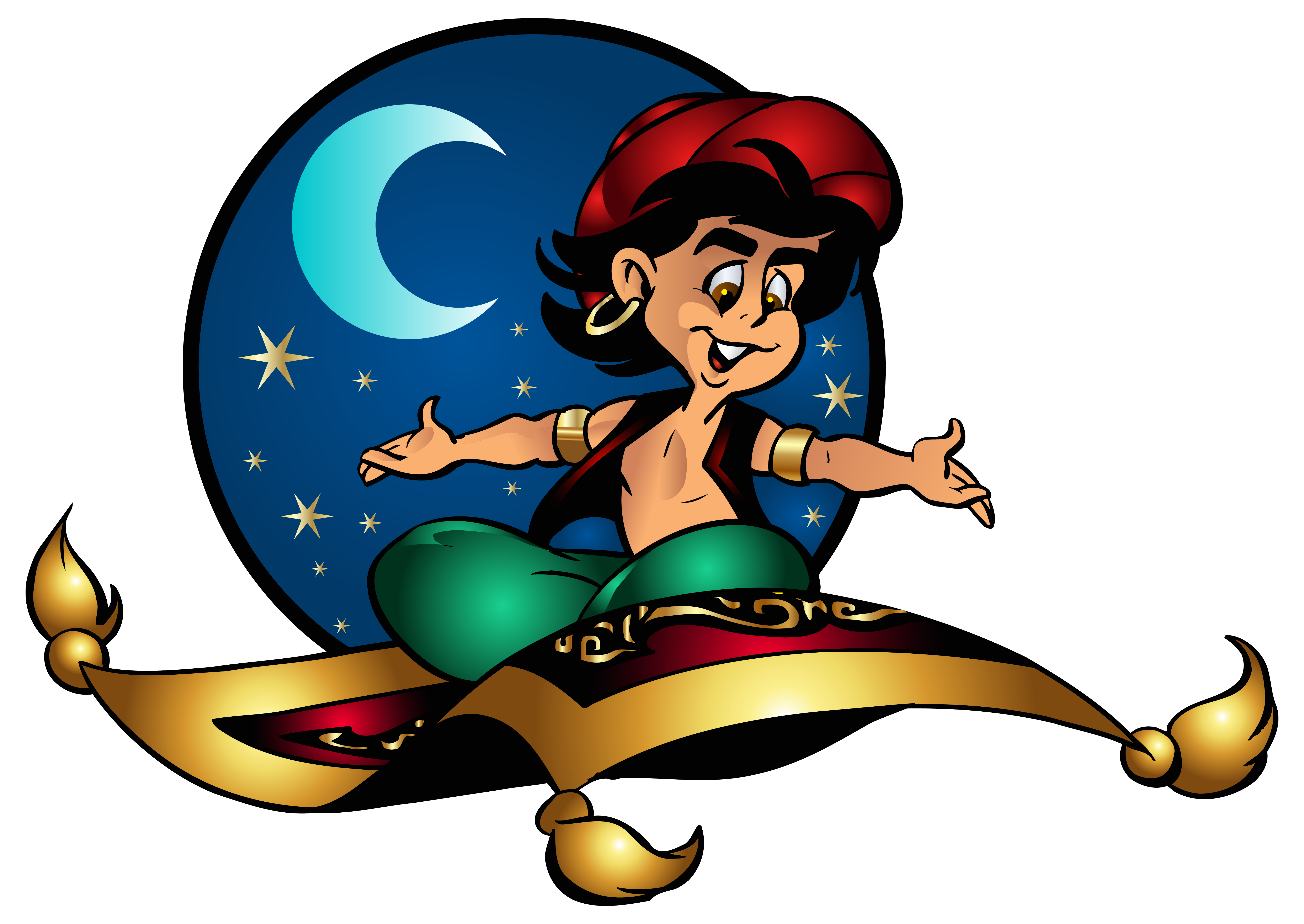 Aladdin and flying carpet. Mystery clipart minute