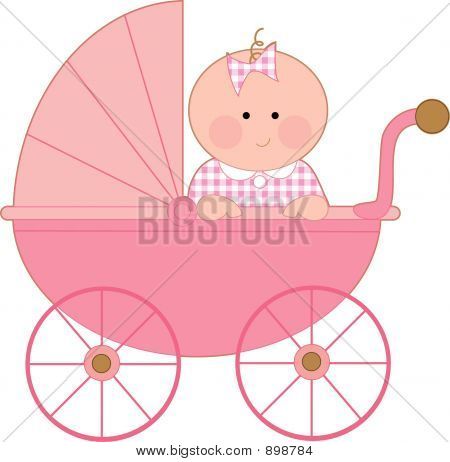 carriage clipart baby girl