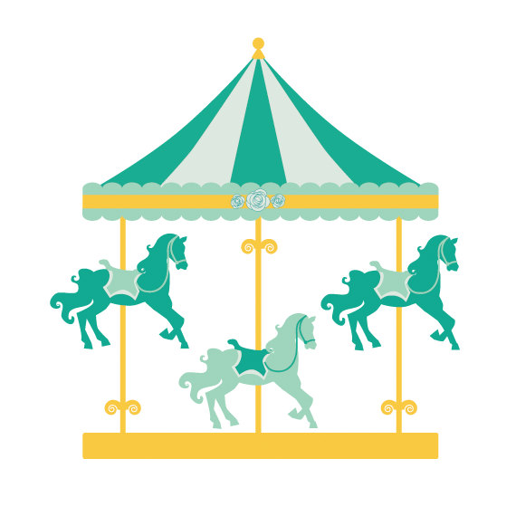 Carriage clipart carousel. Merry go round clip