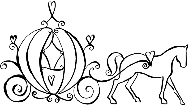 carriage clipart cartoon princess