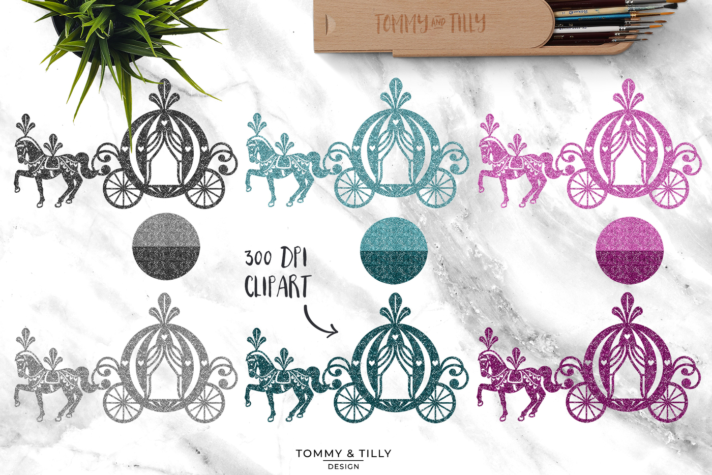 carriage clipart glitter
