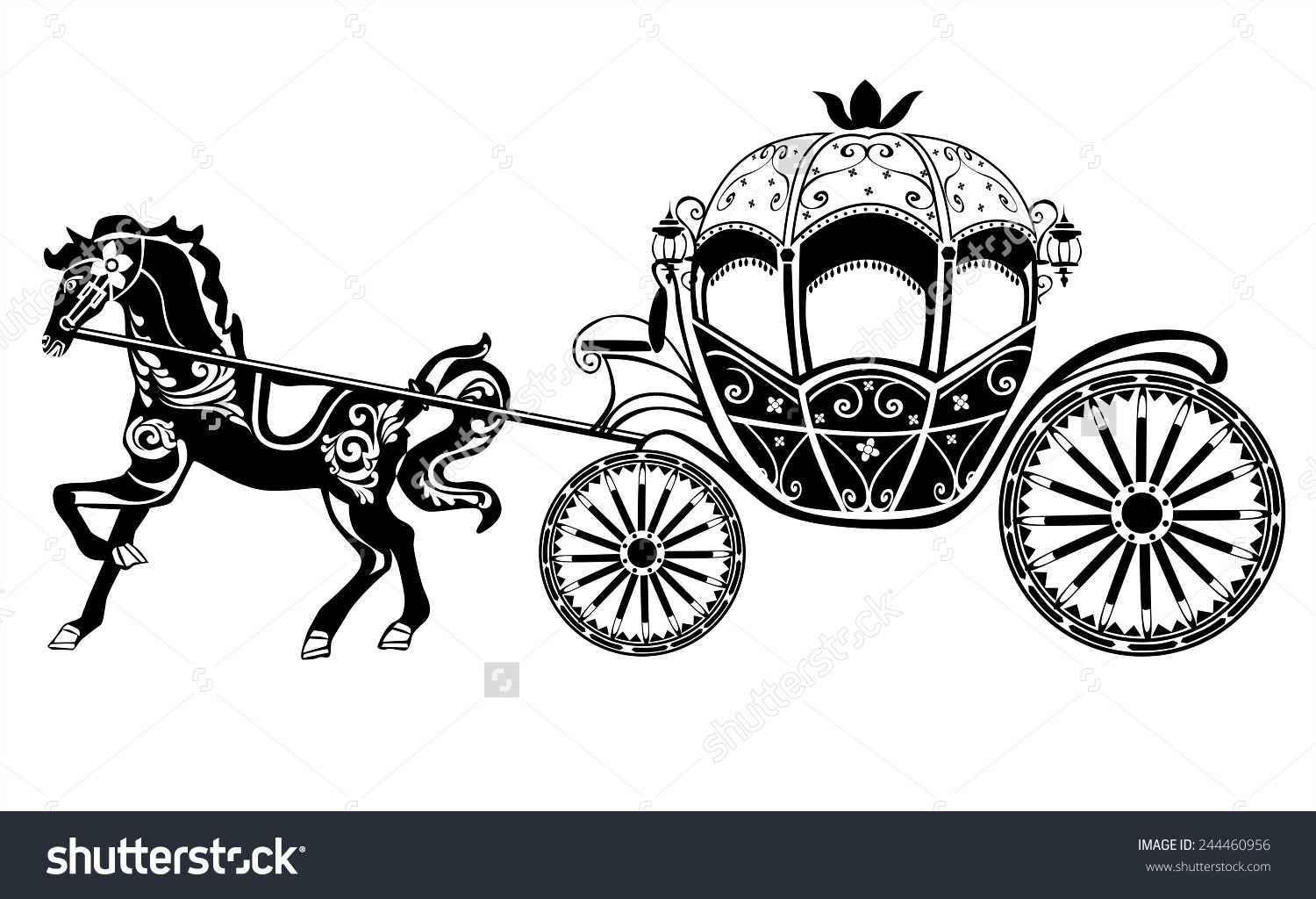 carriage clipart wedding carriage