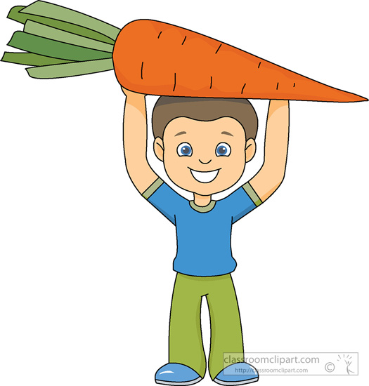 Vegetables boy cartoon character. Carrot clipart animated