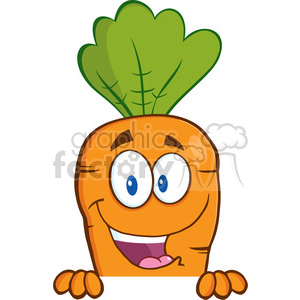 Happy cartoon character over. Carrot clipart cute