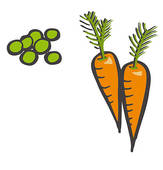 Peas and . Carrots clipart pea