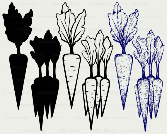 Carrot clipart silhouette. Svg vegetables cricut svgclipartvegetables