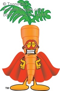 Cartoon carrot . Carrots clipart superhero