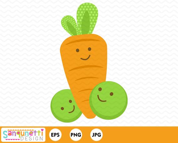 Peas and nursery baby. Carrots clipart pea