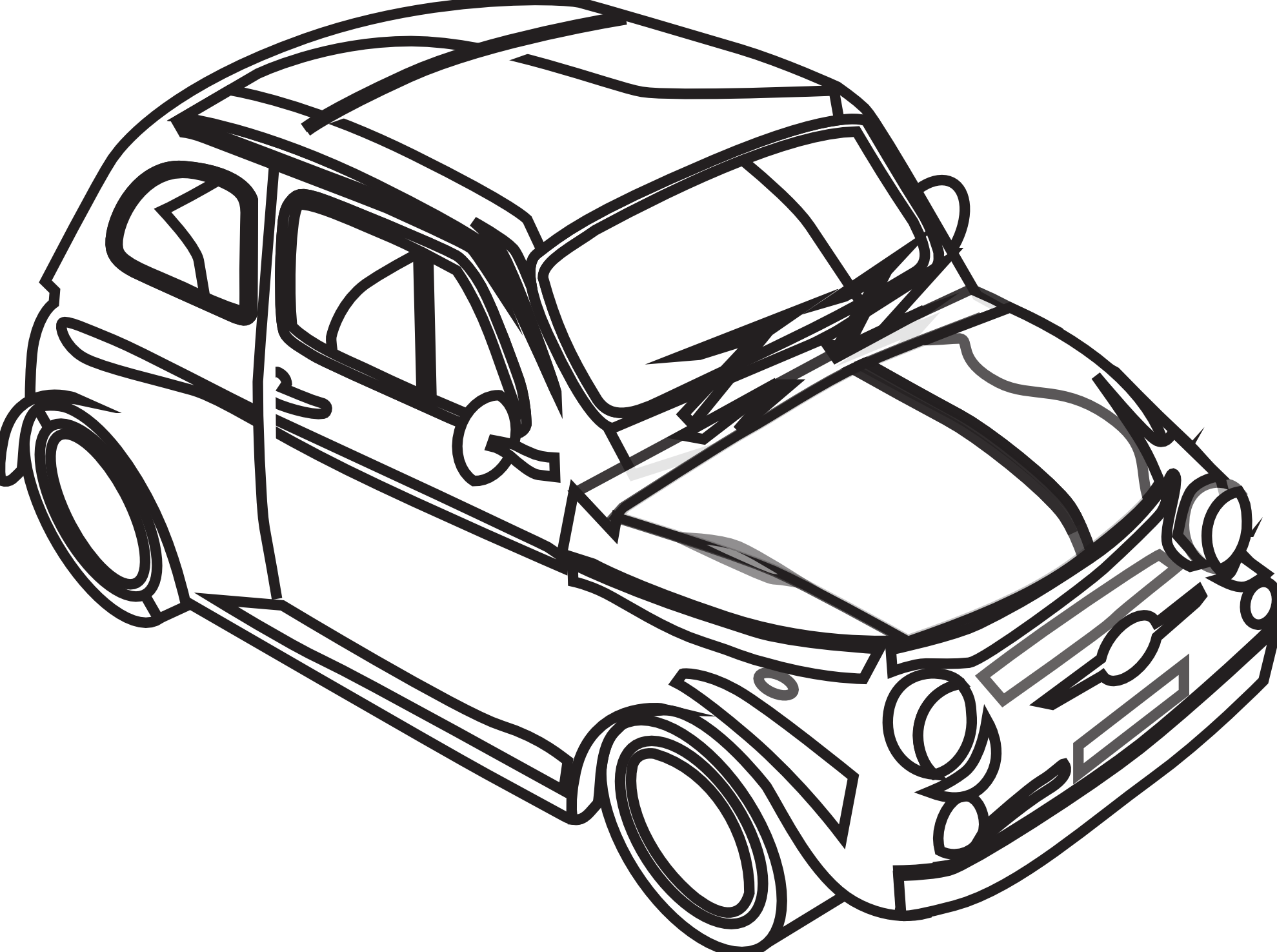 clipart cars black and white
