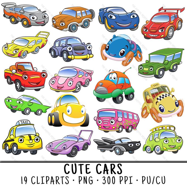 cars clipart cute