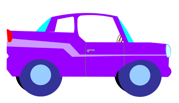 driver clipart purple car