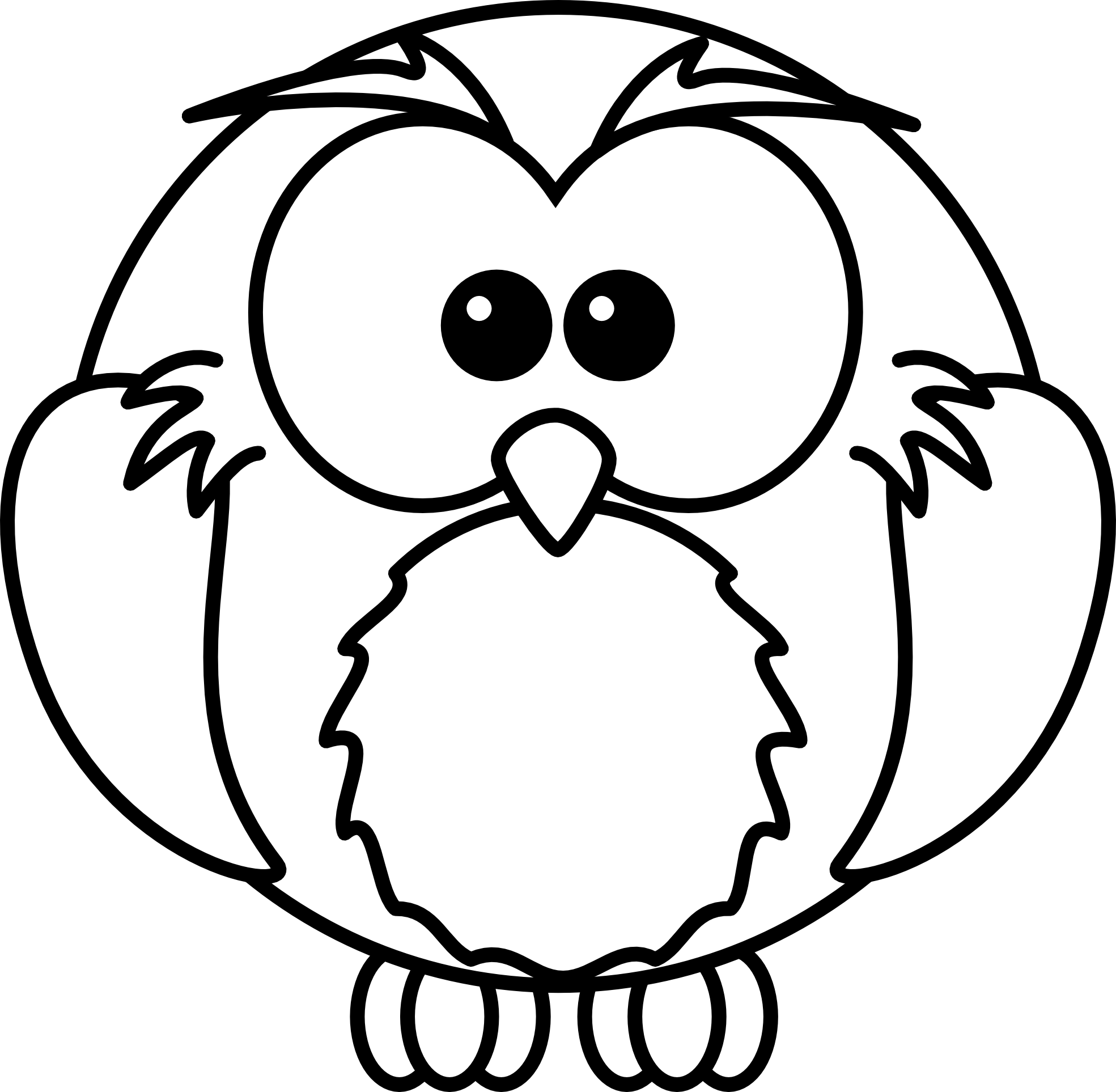Free black and white. Clipart owl body