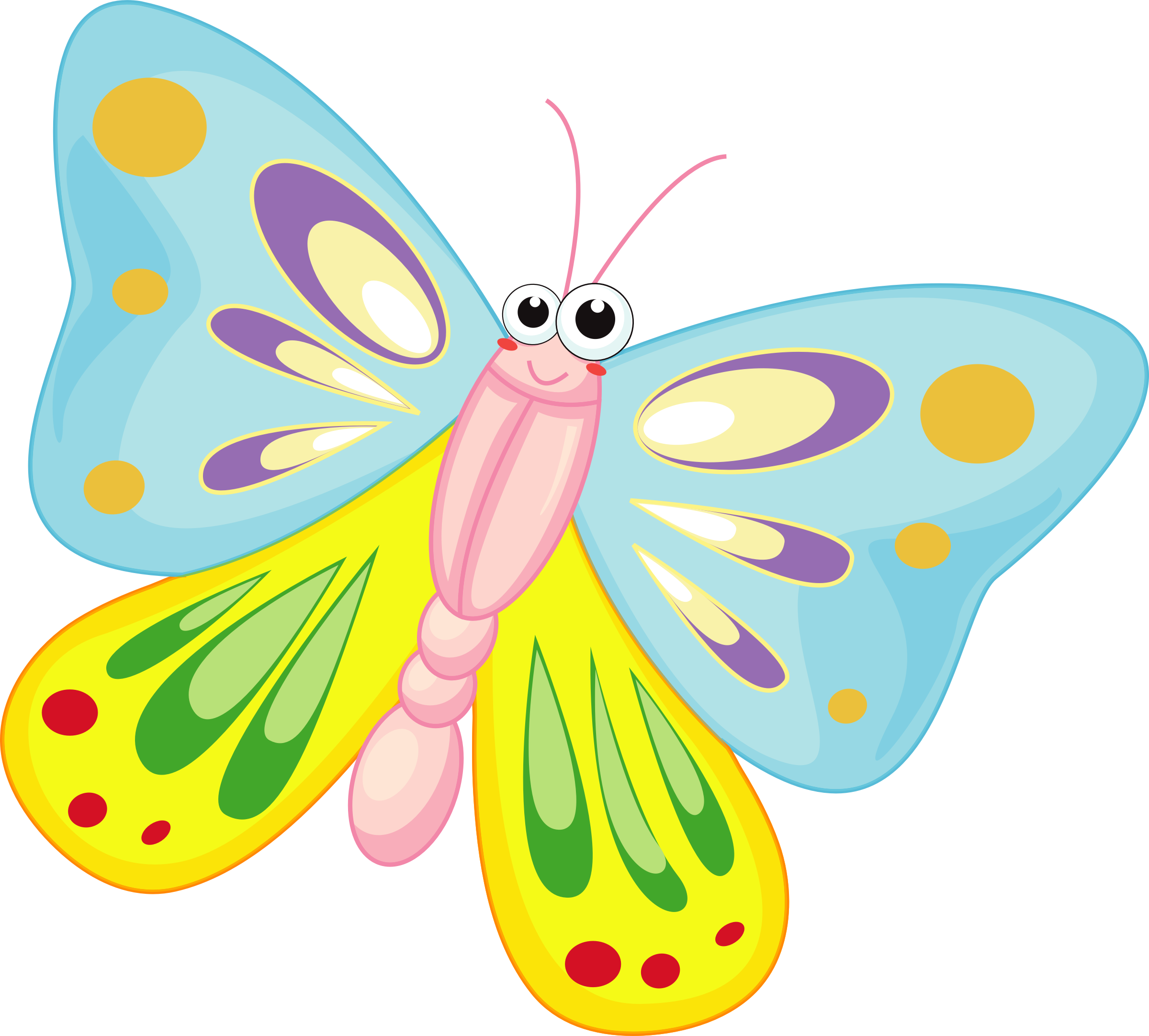 Cartoon big image png. Clipart face butterfly