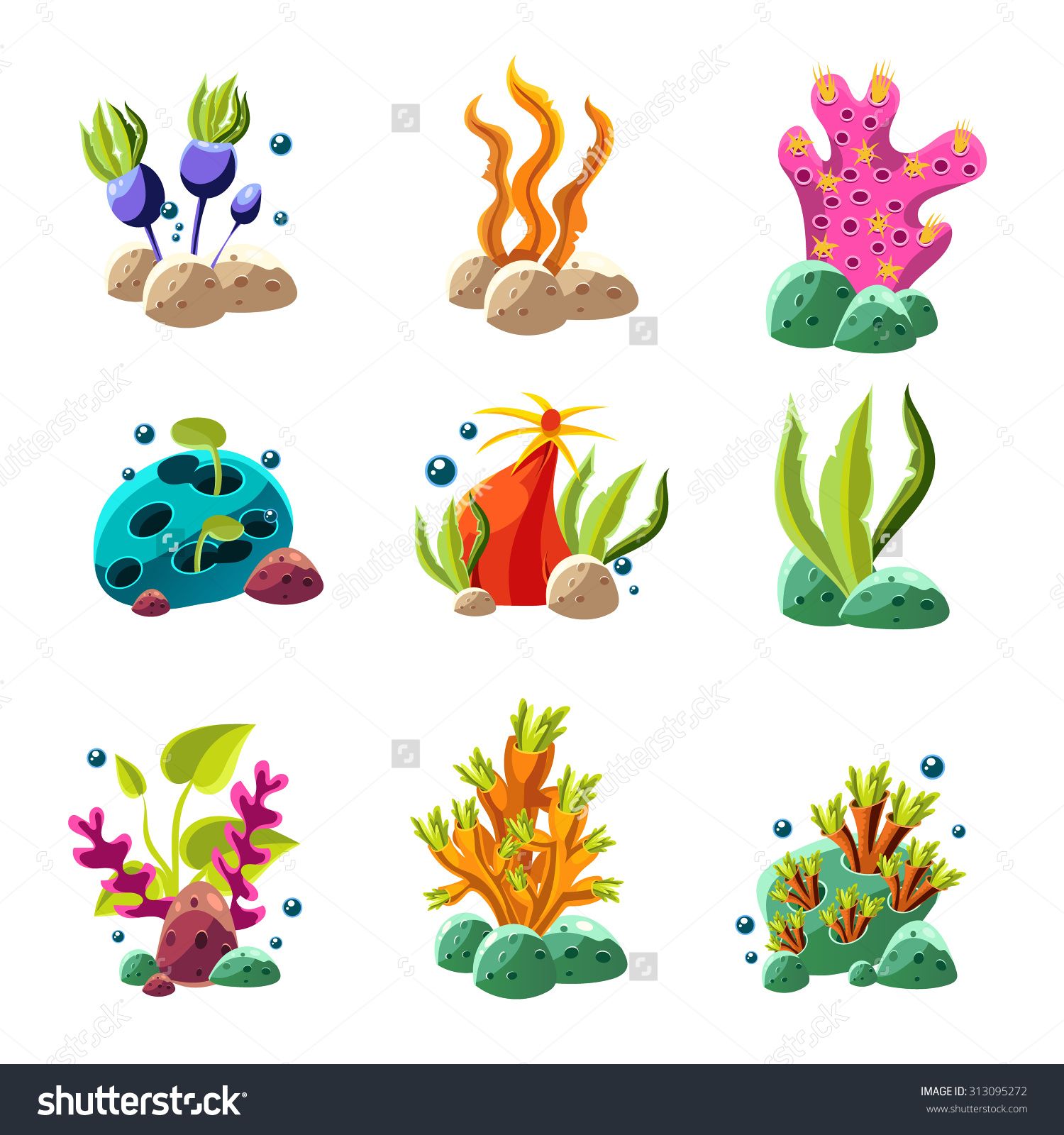 cartoon clipart coral