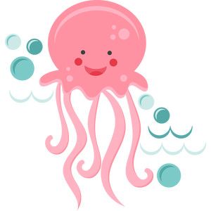 Cartoon clipart jellyfish. Smiling silhouette design and