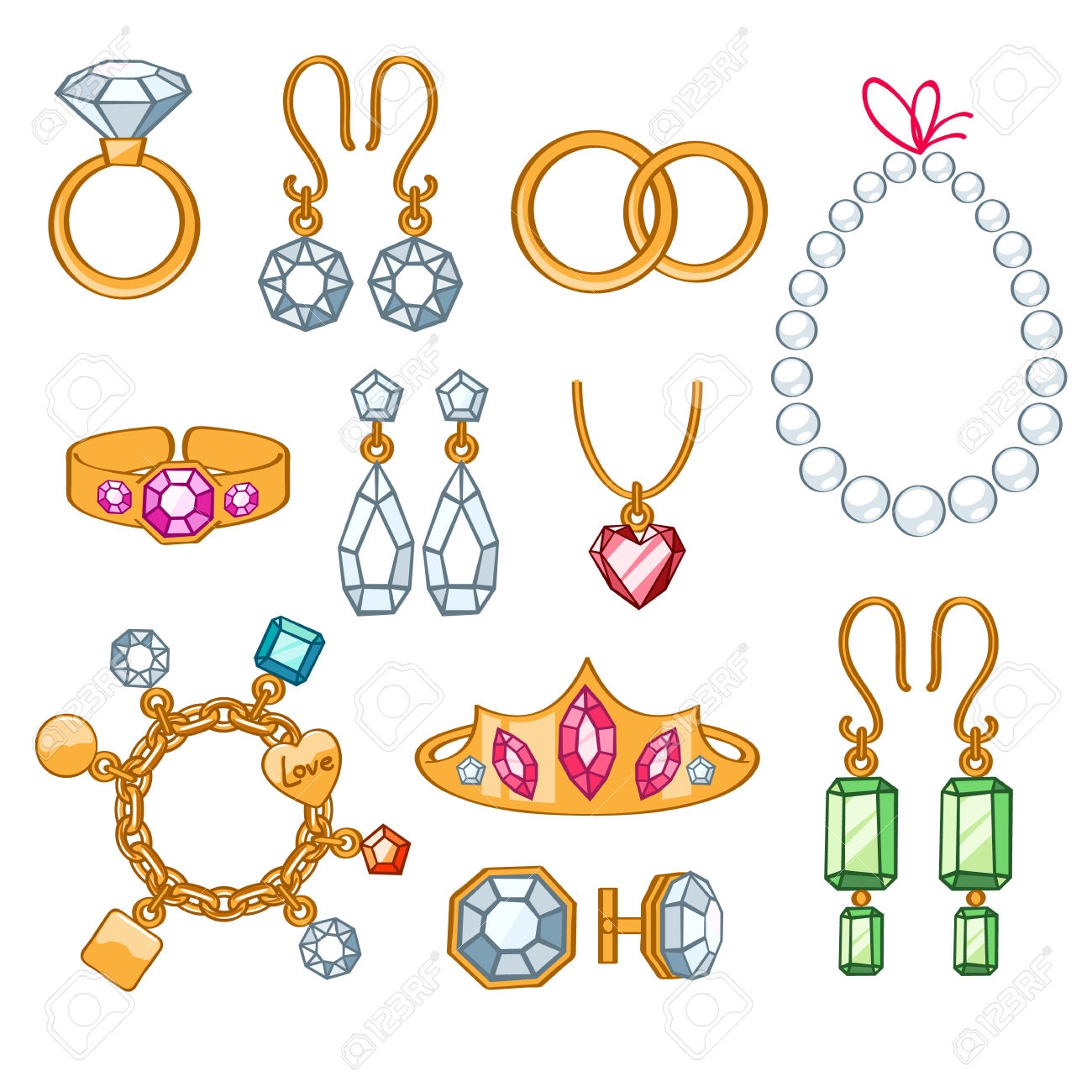 Cartoon clipart jewelry, Cartoon jewelry Transparent FREE for download