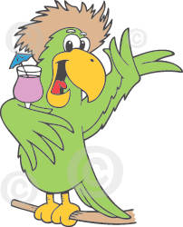 Funny character clip art. Cartoon clipart parrot